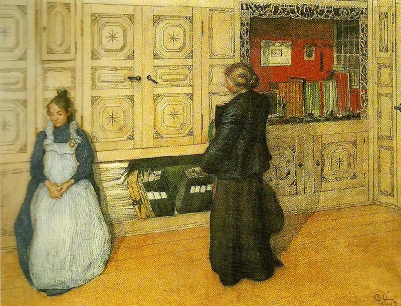 Carl Larsson mor och dotter France oil painting art